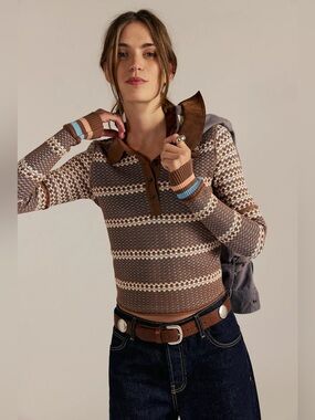 NWT/NWOT Free People Level Up Polo $99 MSRP